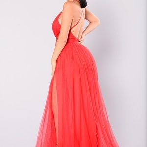 Red Fashion Nova On The Runway Maxi Dress